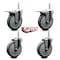 Service Caster 5 Inch Gray Polyurethane Swivel 58 Inch Threaded Stem Caster Set 2 Total Lock Brakes SCC-TSTTL20S514-PPUB-58212-2-S-2 - alternate 4